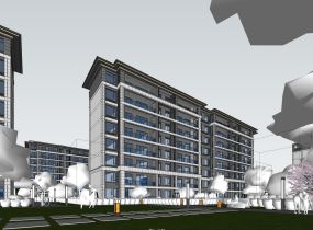 Enscape多層花園住宅sketchup模型源文件分享