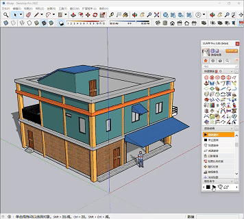 【建模】和平精英同款建筑群SU建模
