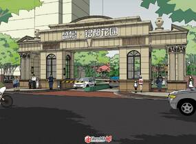 歐式小區大門入口景觀-2