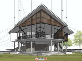 現代生態風格木構會議中心建筑-5